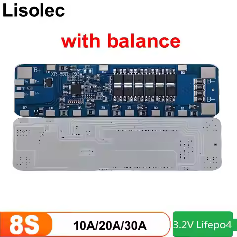 BMS 8S 24V LiFePO4 30A 20A 10A With Balance Protection Board for 8S2P 8S3P 18650 32650 32700 Lithium