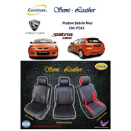 Coolmax - Semi Leather : Proton Satria Neo 1.3/1.6 ( Car Seat Cover full set/Sarung Kusyen Kereta yg penuh dgn lengkap)