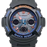 G-SHOCK CASIO AWR-M100SCT-1A 城市迷彩系列 堅固耐用 太陽能 指針式數位手錶 黑色 x 藍橙 2021年2月發售 三國丘店 IT7FBL5SJMJY