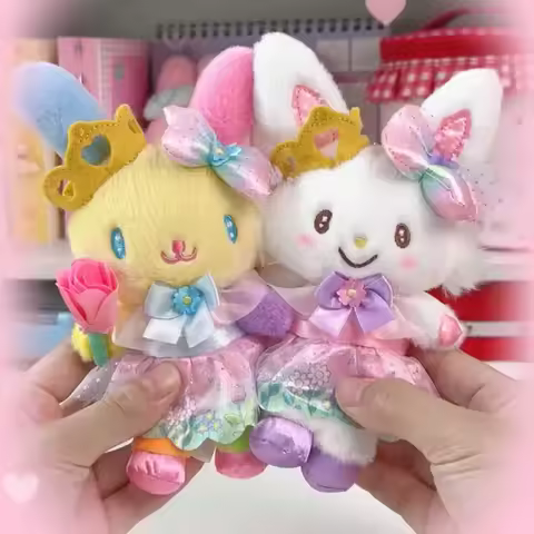 New Sanrio Usahana Plush Keychain Blossom Crown Kirimichan Fluffy Wish Rabbit Keyring Kawaii My Melo