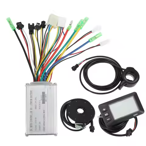 Electric Bike Motor Controller 15A Common Controller 36V 48V with LCD‑GD01 Panel Thumb Throttle for 