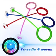 Mainan Olahraga Anak Dewasa Hulahup Kaki Lompat Dance Circle Flash Jump LED Ring Skip It Ball Red