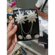 Silver alpaca button brooch alpaca brooch plain brooch