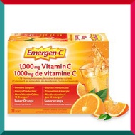 Emergen C - 超強天然維他命C 1000mg +複合維他命礦物質 30包獨立包裝 加拿大版 鮮橙味 平行進口 (效期: 02/2026*)