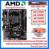 Used bundle AMD FM2+ Motherboard DDR3 slots A55 A58 A68H A78 A88x A68 / 8G DDR3 RAM Memory/ FM2 A10 