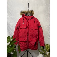 Jacket red down parka Headdress Jacket second thrift preloved