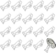 20 Pcs Badge Button Base Stands, Clear Self-adhesive Foldable Acrylic Display Easel Holder for Badge