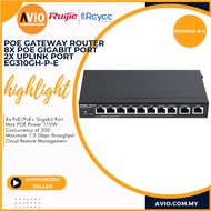 RUIJIE Desktop 10-port full gigabit router providing one WAN port six LAN ports EG310GH-P-E