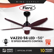 (Sirim) Fiero Ceiling Fan Vazzo 56 LED Remote Control 6+6 Speed 5 ABS Blade Kipas Siling Syiling Coo