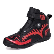 Men Motorcycle Boots Size 47 48 Riding Racing Motor Shoes Microfiber Leather Quick Lacing Botas Moto Hombre