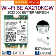 Tri Band WiFi6E AX210 Wayarles 2.4Gbps Bluetooth 5.3 802.11AX Wi-Fi Wayarles 6 AX210 Untuk Intel AX2