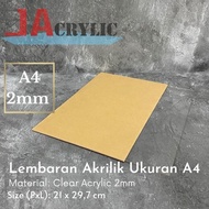 Akrilik Acrylic Lembaran A4 2MM Transparan