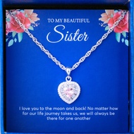Duy Hien S990 Pure Silver Necklace Gift for Sisters and Sisters with Outstandingly Beautiful Pink St