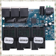 (UJCZ) Ethernet Fiber Switch 100M PCBA Board Optic Media Converter 20Km 3 Fiber 3 RJ45 Support RPOE