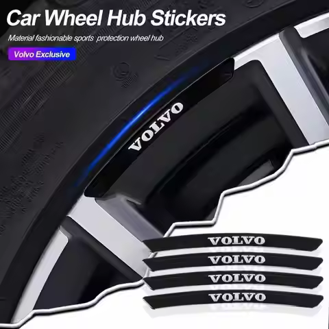 4Pcs Car Aluminium Alloy Wheel Hub Stickers Rim Decals For Volvo EX30 XC60 XC40 V60 V40 XC90 XC70 V5
