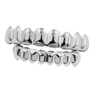 Grillz trang sức răng hai hàm trơn vàng bạc