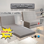 Foldable Mattress Single Mattress And Queen Foldable Bed / 4 Fold / 8Cm Thickened Sponge Floor Tatam