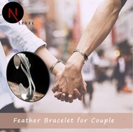 Open Adjustable Tibetan Silver Bangle Feather Shape Cuff Bracelet Men Women Classic Jewelry Gift Accessories