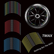 12PCS Motorcycle Wheel Sticker Reflective Hub Accessories Decal Rim Stripe Tape Waterproof For Yamaha Tmax