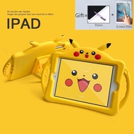Suitable for iPad 7th 8th 9th10.2 inch case ipad air 4 10.9 10.5 inches case iPad Pro9.7 ipad air 5 6 9.7 inch case ipad 7 10.2 inches 2019 ipad 8 10.2 2020 2017/2018 Air3 10.5 air2 / air1 mini 1 2 3 4 mini5 ipad234 cartoon cute Pikachu silicone ipad case