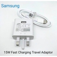 SAMSUNG A01 A02S A03S A10 A20 A11 A12 A15 M11 M22 M31 M30 A32 A52 A72 A7 A8 A9 Fast Charger 15W Trav