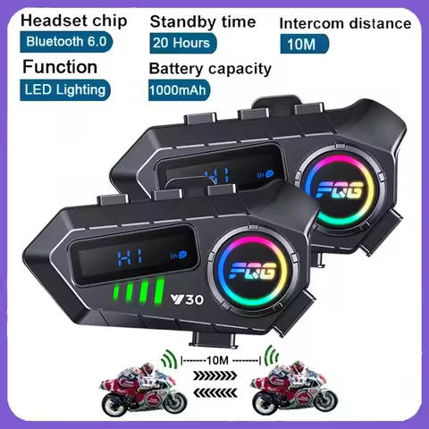 1/2pcs Y30 Bluetooth 6.0 Headset Helmet Intercom Hands-Free Call Motorcycle Interphone Waterproof 10