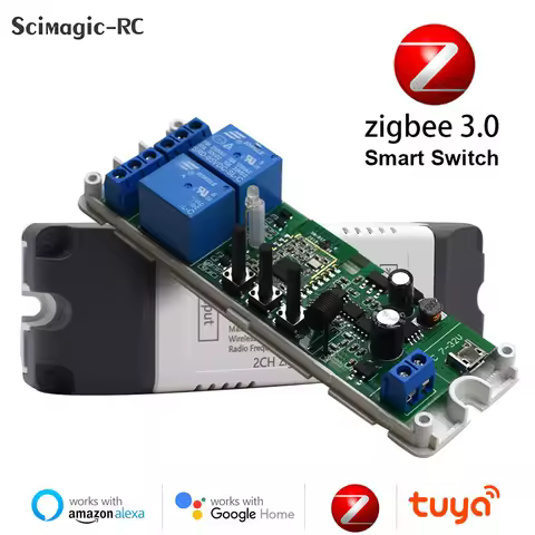 ZIGBEE 3.0 Tuya Smart Home Bridge 85-250V 1/2CH Relay Module Work With Alexa Google Home 433 RF Remo