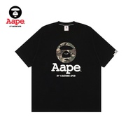 Aape Flagship Store Men's Spring Summer Camouflage Round Stamp Print Casual Trendy Short-Sleeved T-S