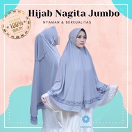 JILBAB HIJAB PET KERUDUNG KHIMAR BERGO JERSEY SYARI INSTAN BORDIR JUMBO NAGITA MURAH TERBARU (B18)