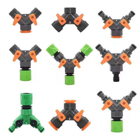 2/4-Way Garden Tap Nipple Hose Water Splitter Connector Female 1/2 3/4 Thread Y Irrigation Valve Gar