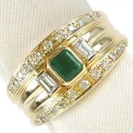 【TASAKI 田崎真珠】戒指 K18 黃金 x 鑽石 x 翡翠 No. 11 0.37 / 0.39 女士