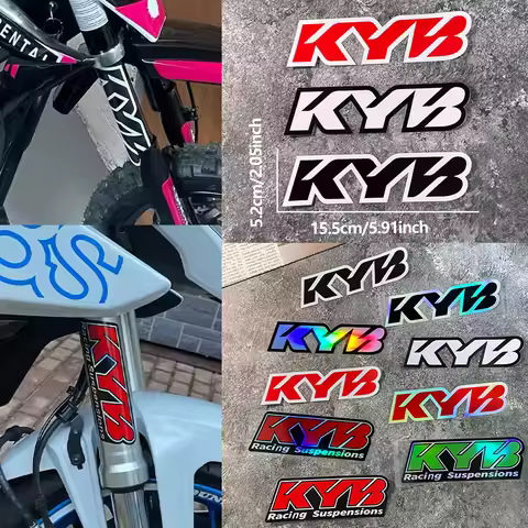 2PCS KYB Motorcycle Shock Absorber Stickers Waterproof Motorbike Front Forks Suspensions Logo Vinyl 