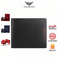 William polo Men's Compact Leather Wallet Soft Durable & Spacious  Organised Interior for Effortless