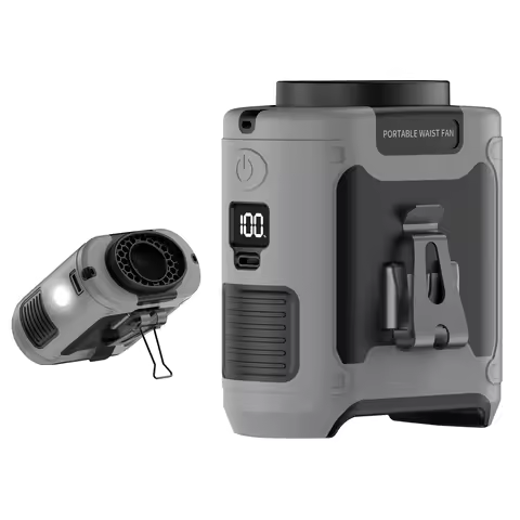 20000mAh Outdoor Portable Waist Fan Hanging Neck Fan Strong Wind Rechargeable Portable Fan for Outdo