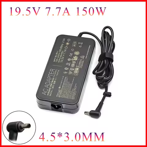 AC Adapter Laptop Charger for Asus, 19.5V, 7.7A, 150W, 4.5X3.0mm, A17-150P1A, UX580, UX580GD, UX580G