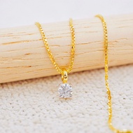 [PCPY JEWELRY] สร้อยคอพร้อมจี้เพชรGIA 0.23 กะรัต 💎 ทองคำแท้9K (ทอง37.5%) เพชรแท้ใบเซอร์GIA [9KPP762]