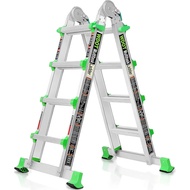 Ladder, Extension Ladders For Home Stairs 14 Ft, 4 Step Multi Position A Frame Ladder With Stabilize