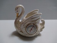 天鵝造型陶瓷花器(擺飾)+溫度計