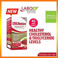 LABO Nutrition CHOLRestore Red Yeast Rice - Cholesterol Triglyceride Blood Lipid Cardiovascular Heart Health Support • 90 Capsules