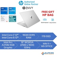 HP ENVY 12th Laptop 16-h0006TX i7 or 16-h0007TX i5 (16gb ddr5 ram, 1tb ssd, Intel Arc A370M 4gb, 16" WQXGA, Win11, OPI)