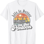 Kehidupan akan lebih menyeronokkan di atas bot ponton. Baju t-shirt yang comel untuk berlayar di tas