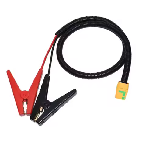 XT90 Anti‑Spark Connector Cable 10AWG 1/3/6FT XT90M To 12V Alligator Clips Wire for Energy Storage B
