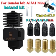 Upgrade V2.0 Hotend Kit For Bambu Lab A1 Mini Nozzle Kit Brass Hardened Steel 0.2 0.4 0.6 0.8 For Ba
