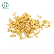 [Chicnest] 100 Pcs 6.3mm Gold Brass Car Speaker Female Spade Terminal Wire Connector BU