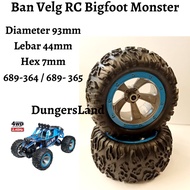RC Rock Crawler Bigfoot Monster Hex 7.3mm 7.2mm Diameter 93mm Width 44mm hengjian