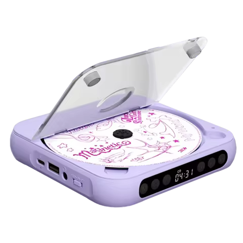 Dustproof Cover CD Player A-B Repeat Timer 6 Modes Portable Music Player LED Screen FM Radio Bluetoo