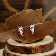[Hyacinth Stone] Sea Blue Star Horse Earrings Jewelry Boutique Hyacinth Zircon