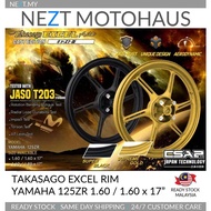 Takasago Excel Rim Cast Edition 125ZR / Y15 / RS150 1.60 / 1.60 x 17" Super Black / Supreme Gold