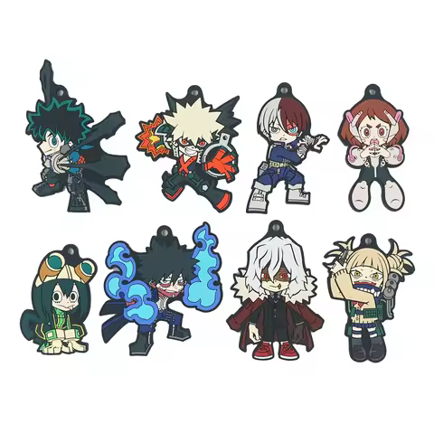 My Hero Academia Anime Bakugou Katsuki Midoriya Izuku Dabi Himiko Toga Shigaraki Rubber Keychain Orn