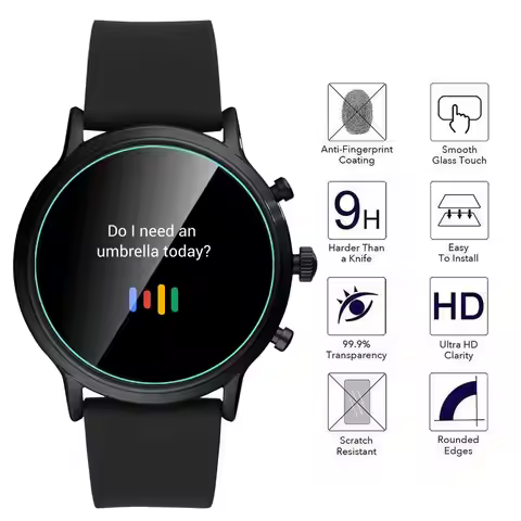 for Fossil Gen 5 Carlyle HR Smartwatch Tempered Glass Screen Protector, 2.5D Arc Edges 9 Hardness HD